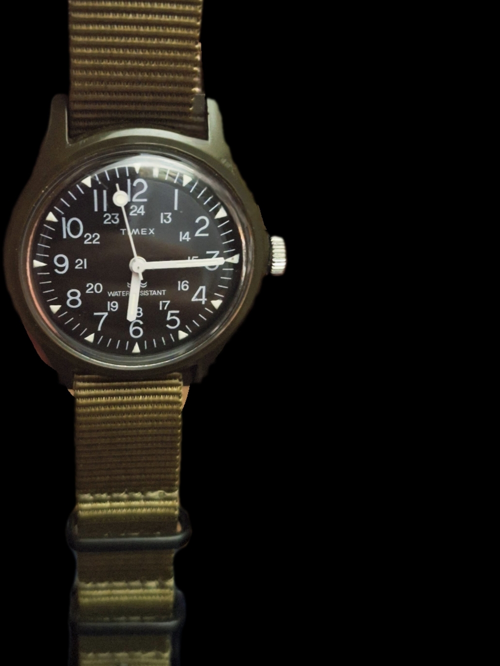 Vintage Timex Camper Military Field Watch - Olive Green MacGyver - Picture 4 of 6